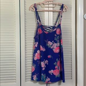 Torrid Electric Blue floral swing cami